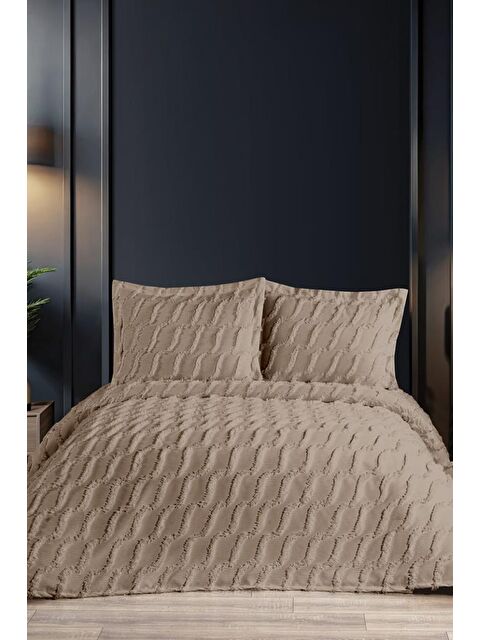 Çeyiz Diyarı Sarkos 3 Parça Çift Kişilik Pike Takımı Bej - S000493360-19928