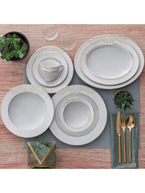 GÜRAL PORSELEN Tolstoy 84 Parça Yemek Takımı - 5108 - S000491000-37646