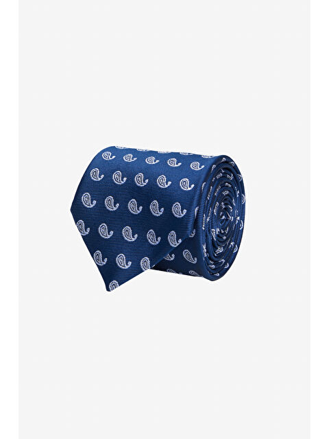 Altınyıldız Classics Erkek Lacivert-Turuncu Desenli Klasik Kravat - S000412450-37357