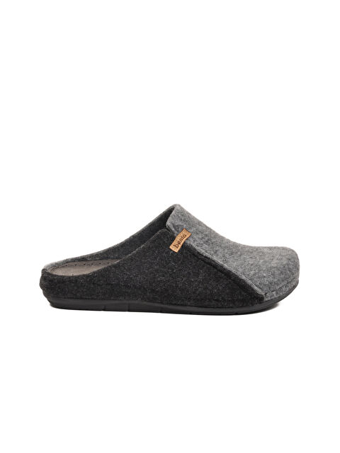 Ayakmod Gri Siyah Anatomik Keçe Erkek Ev Terlik K-63.007 M - S000483697-37287