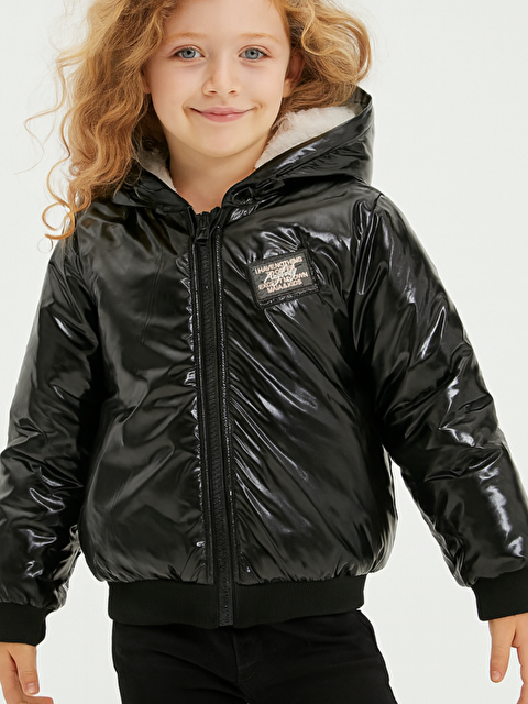 Casabony Siyah Kız Çocuk Kapüşonlu Mont - S000439303-19351