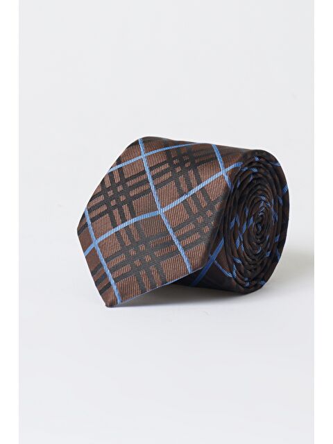 Altınyıldız Classics Erkek Kahve-Mavi Desenli Kahverengi Mavi Klasik Kravat - S000412466-6414