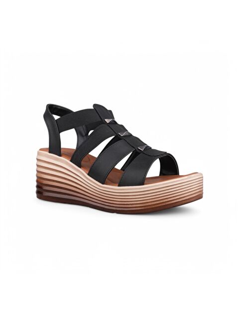 M.P Kadın Sıyah Günlük Sandalet - Siyah, Deri - S000376691-19351