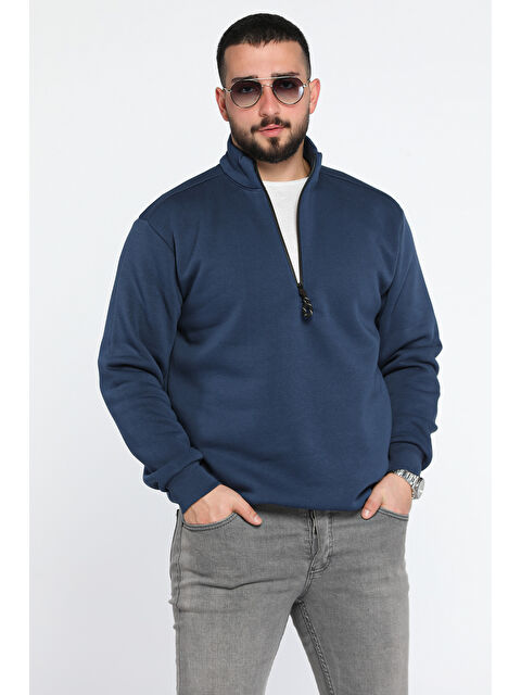 Mishar İtalia Erkek Yarım Balıkçı Yaka Şardonlu Fermuarlı Sweatshirt - S000326455-21164