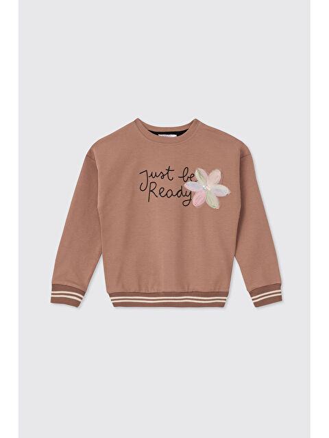 Panço Kız Çocuk Kahve Sweatshirt
