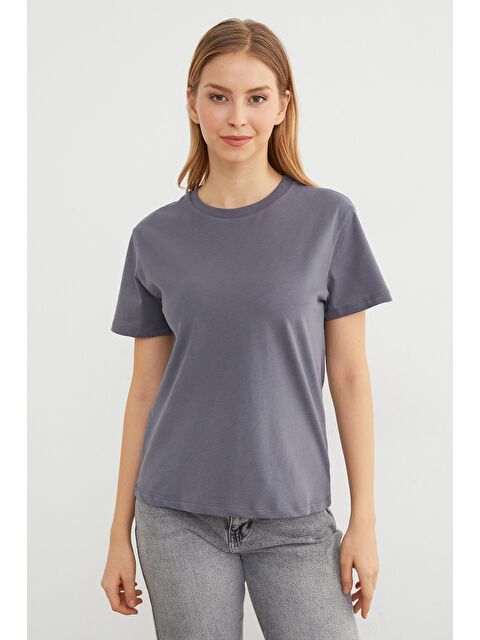 Fullamoda Basic Bisiklet Yaka Tişört - S000455063-29666