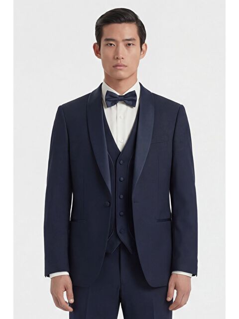 Sabri Özel Lacivert Vest Suit - S000523997-21164