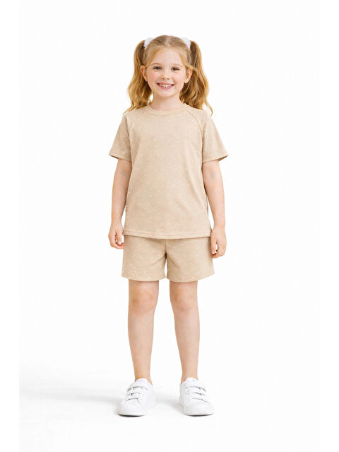 Myhanne Taşlı Şortlu Kız Çocuk Takım 30454