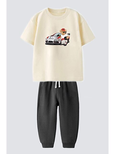 Monila Erkek Çocuk Pamuklu Araba Baskılı T-Shirt Ve Eşofman 2'Li Takım - S000518010-25636