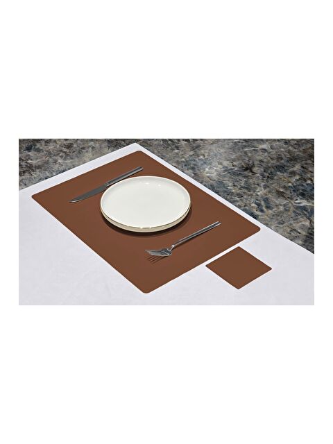 Asdiva Deri Amerikan Servis Supla Placemats Dikdörtgen model Kiremit 2 Kişilik 4 Parça - S000348619-37462