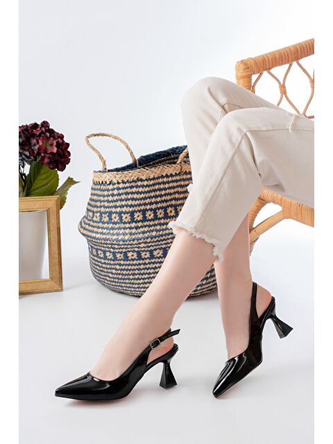 marinarosse Kadın Harmony Siyah Rugan Topuklu Ayakkabı - S000483609-14430