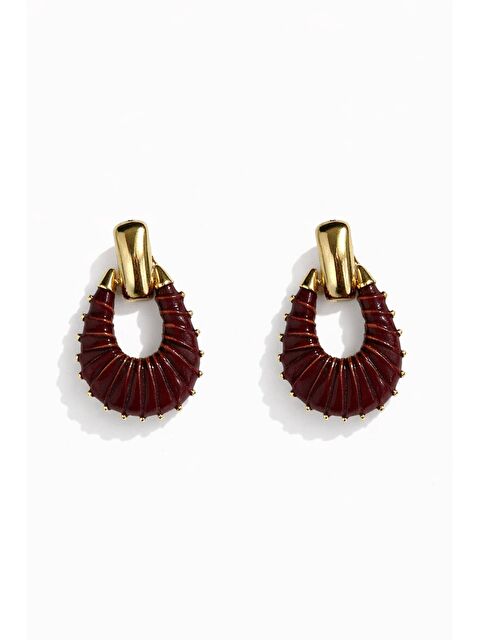 New Obsessions Deri Detaylı Vintage Küpe - S000496906-19413