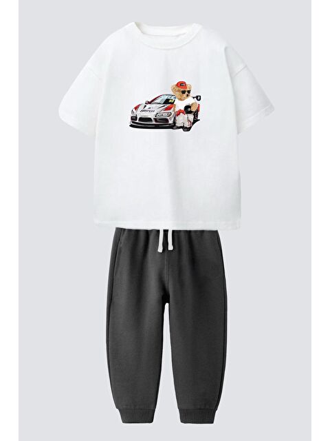 Monila Erkek Çocuk Pamuklu Araba Baskılı T-Shirt Ve Eşofman 2'Li Takım - S000518010-19965