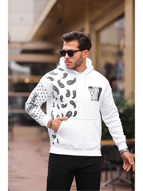 Comstar Kol Baskılı Kapüşonlu Sweatshirt