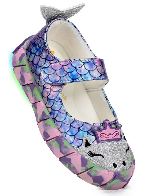 Kiko Kids Zubin Deniz Kızı Cırtlı Işıklı Kız Bebek Babet Ayakkabı - S000494540-17878