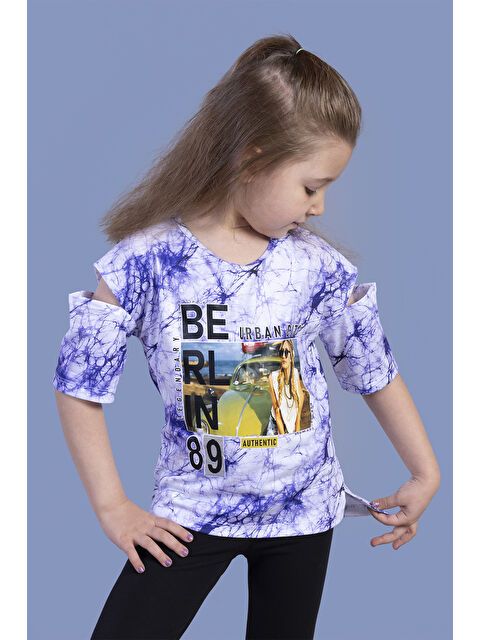 Toontoykids Kız Çocuk Batik Desenli Dijital Baskılı Tişört