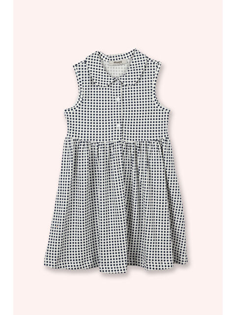 Panço Kız Bebek Bebe Yaka Puantiye Baskılı Düğmeli Örme Beyaz Elbise - S000524002-20063