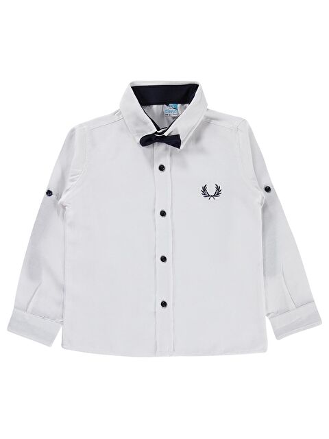 Zeyneva Timo Erkek Papyonlu Gömlek 6-9 Yaş - Beyaz