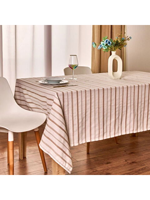 Evidea Soft Herringbone Masa Örtüsü - Ekru / Bej - 140x220 cm - S000508661-37264