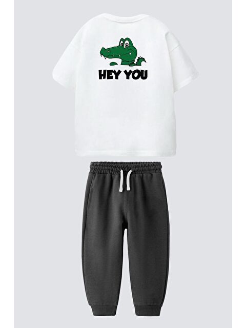 Monila Erkek Çocuk Pamuklu Timsah Baskılı T-Shirt Ve Eşofman 2'Li Takım - S000518011-19965