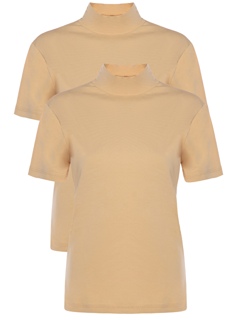 Tolin Kadın 2 li Kısa Kollu Pamuklu Elastanlı Balıkçı Yaka 3257 - S000407649-26407