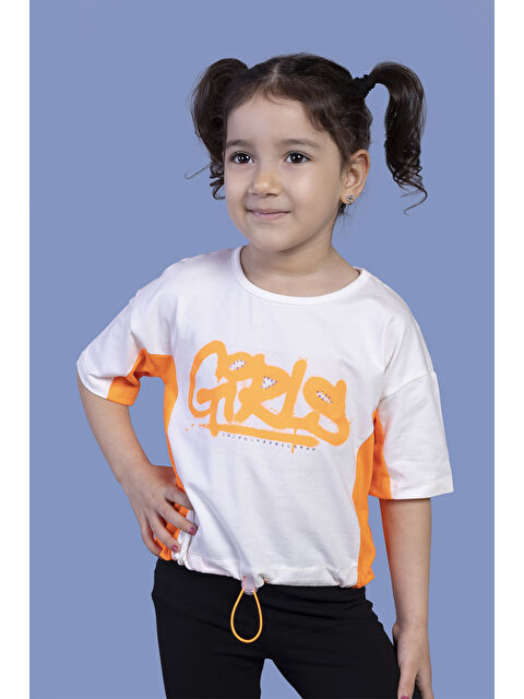 Toontoykids Kız Çocuk Garni Detaylı Baskılı Tişört