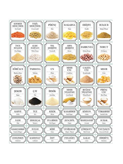 Meleni Home 24 Parça Etiketli Kare Erzak Saklama Kabı - S000057572-29666