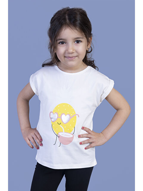 Toontoykids Kız Çocuk Ananas Baskılı Tişört