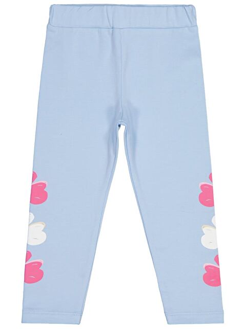 Civil Girls Çiçek Baskılı 2-5 Yaş Tayt - Mavi 5-6 Yaş - S000485090-17234