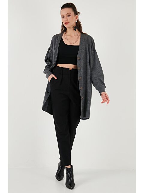 Lela V Yaka Düğmeli Triko Kadın Hırka 4616031 - S000242999-29351