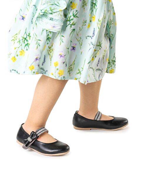 Kiko Kids Cerry Cilt Cırtlı Kız Çocuk Taşlı Babet Ayakkabı - S000026841-19351