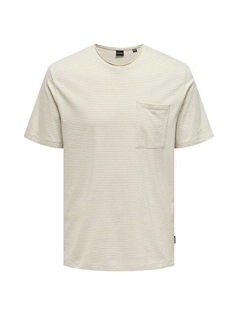 Only&Sons Onsbale Çizgili %100 Pamuk Regular Fit Bisiklet Yaka Tişört 22025680 - S000375652-19927