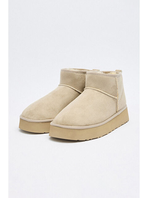 Fullamoda İçi Kürklü Kalın Taban Kısa Süet Bot - S000483688-19928