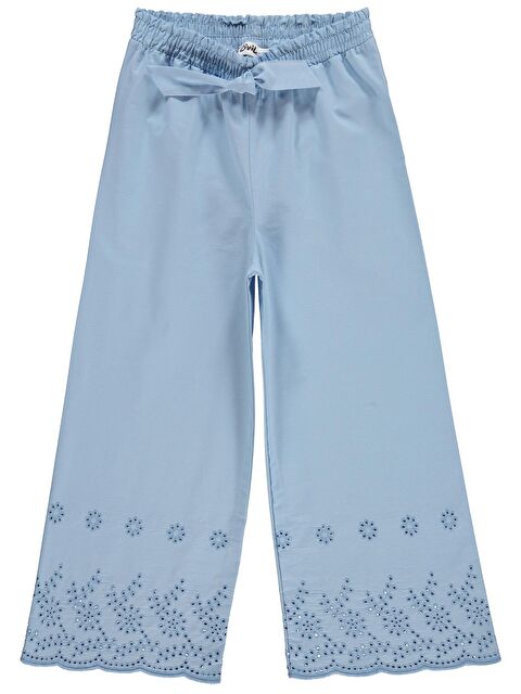 Civil Girls Kız Çocuk Beli Kemerli 6-9 Yaş Pantolon - Mavi 8-9 Yaş