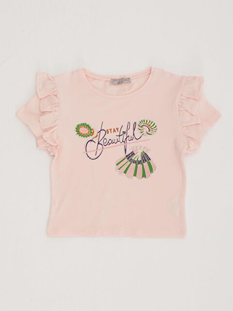 Little Star Kız Çocuk Fırfırlı Tişört - S000290564-23490