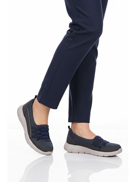 Walkway Lacivert Fileli Hafif Esnek Kadın Günlük Yürüyüş ve Spor Ayakkabı Bst-1009 G - S000509083-24072