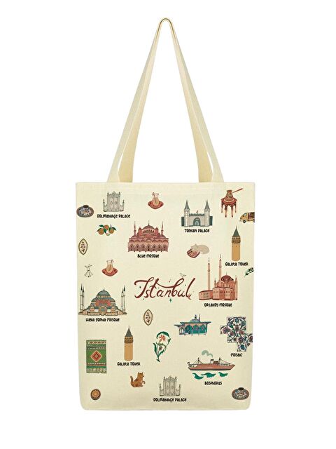 Bagg Kanvas İstanbul Kolaj Baskılı Bez Çanta - S000334367-19966