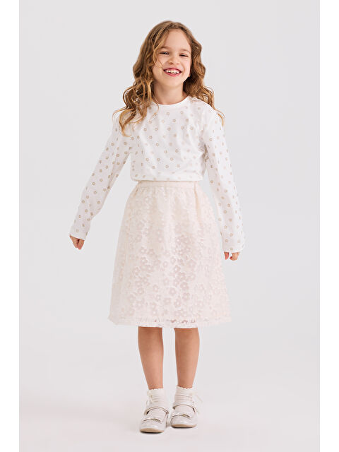 Panço Kız Çocuk Ekru Etek - S000531702-19965