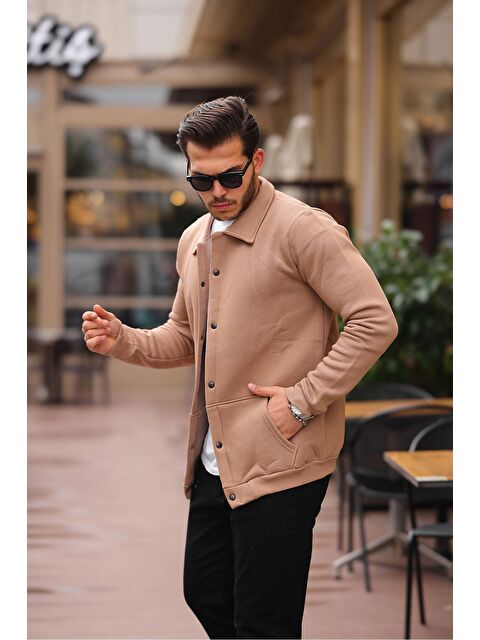 Comstar Çıtçıtlı Cepli İçi Şardonlu Sweatshirt Ceket