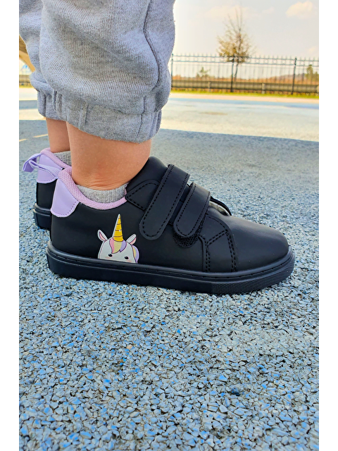 First Step Baskılı Siyah Cırt Cırtlı Kız Çocuk Günlük Sneaker Spor Ayakkabı-S-1006 - S000073832-20042