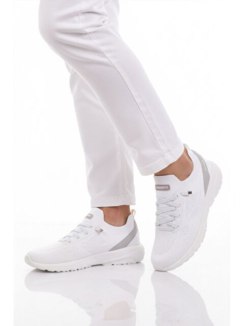 Walkway Beyaz Fileli Hafif Esnek Bağcıklı Erkek Spor Ayakkabı Bst-646 M - S000509085-20063