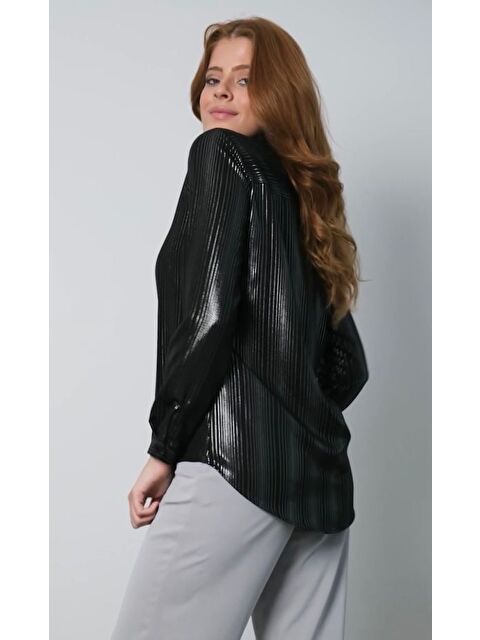 Pera Moda Varaklı İç Göstermeyen Özel Gün Kadın Gömleği - S000315551-19351