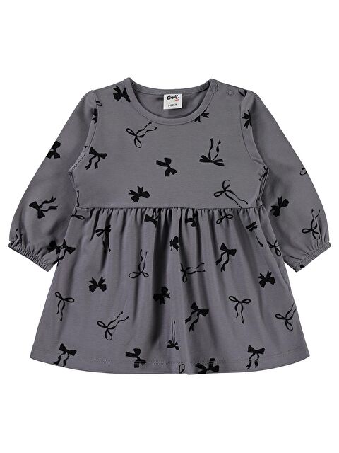 Civil Baby Karışık Fiyonk Empirme 6-18 Ay Jile ve Elbise - Gri