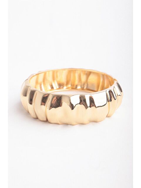 ALLDAY Gold Tırtıklı Kadın Kelepçe Bileklik - S000500289-20076