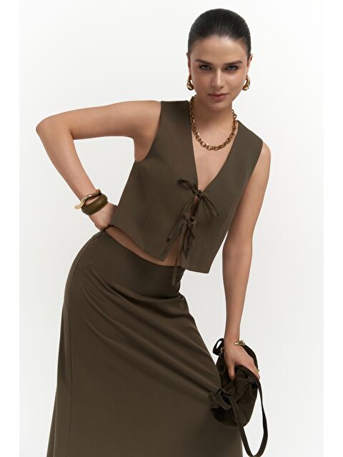 Mai Collection Orsha Haki Yelek Etek Takım - S000371135-18547