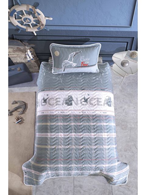 Clasy %100 Pamuk Tek Kişilik Yatak Örtüsü Seti Ocean - S000376184-17234