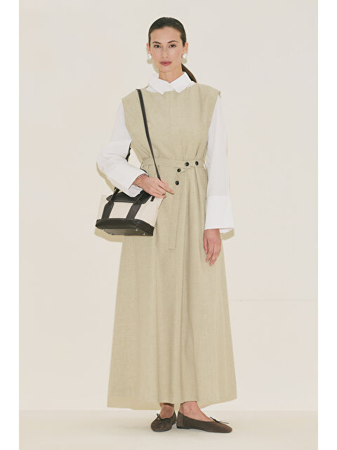 Manuka Premıum Kemer Detaylı Elbise Yeşil - S000529555-18194