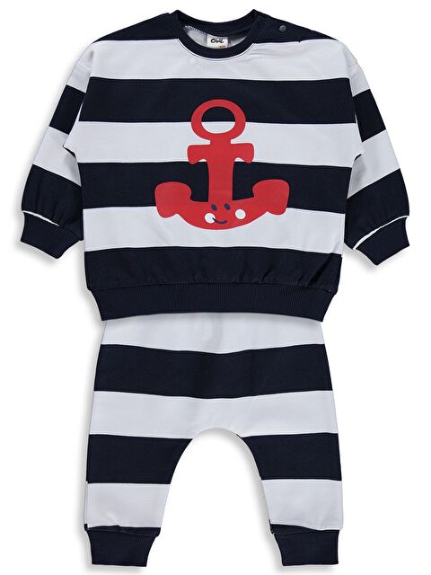 Civil Baby Çapa Baskılı 6-18 Ay Takım - Lacivert