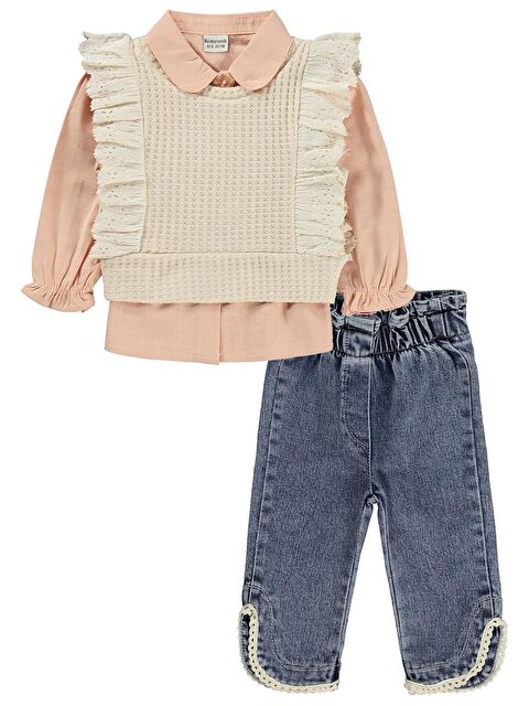 Kumru Fırfır Süeterli 3 Lü Jean 6-18 Ay Takım - S000512620-24085