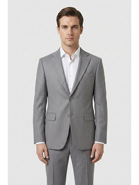 Sabri Özel Giotelli Gri 6 Drop Polyester Viskon Karışımlı Elastan İçerikli Erkek Takım Elbise - S000524004-20600